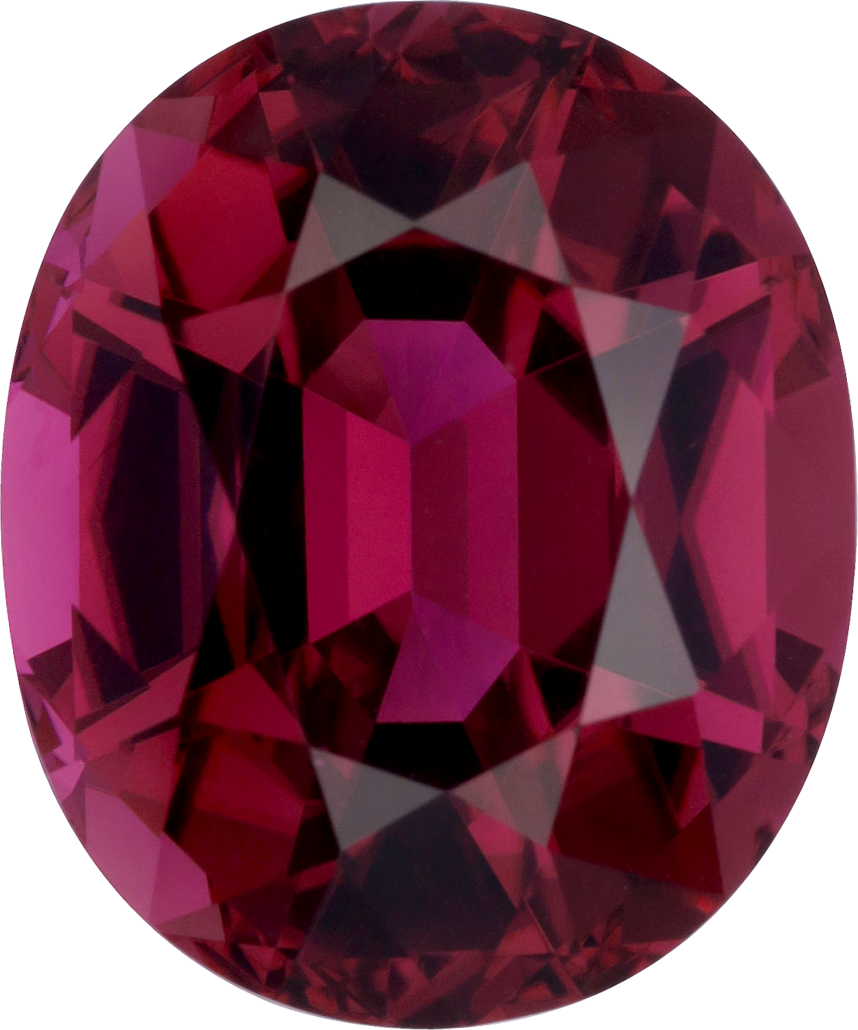 Oval cut pink tourmaline, 14.1 by 11.74 mm, shown at actual size