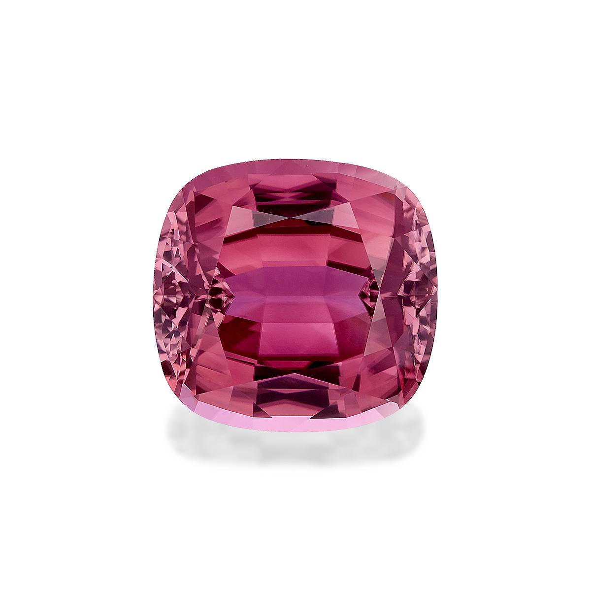 flamingo pink pink tourmaline, 74.6ct cushion cut — main view