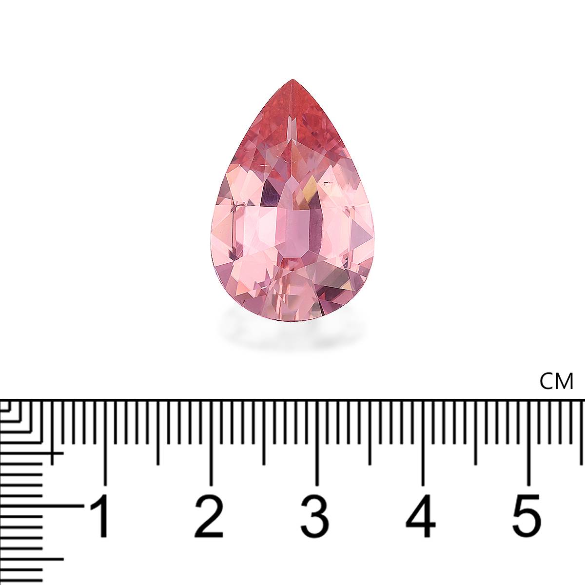 flamingo pink pink tourmaline, 15.09ct pear cut — view 4