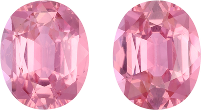 Oval cut pink tourmaline, 15.4 by 12.46 mm, shown at actual size