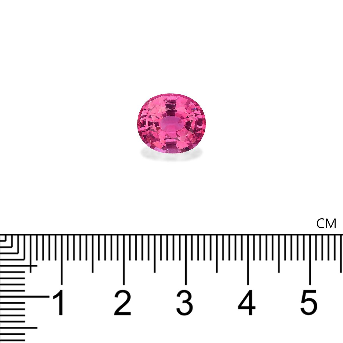 fuscia pink pink tourmaline, 3.88ct oval cut — view 4