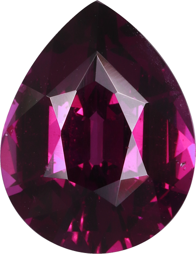 Pear cut umbalite garnet, 12.2 by 9.5 mm, shown at actual size
