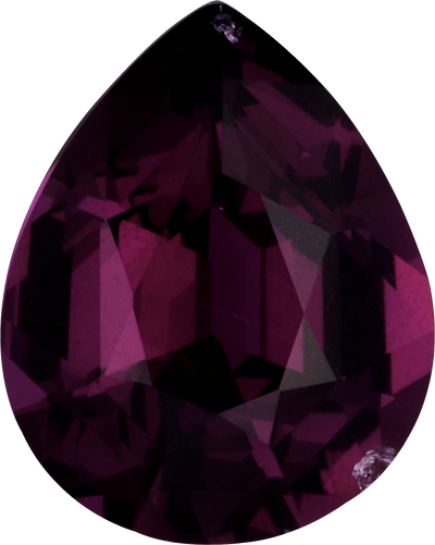Pear cut umbalite garnet, 11 by 9 mm, shown at actual size
