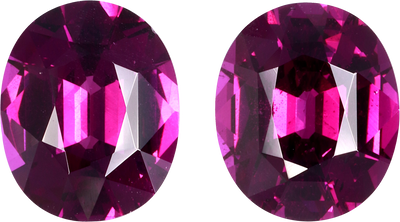 Oval cut umbalite garnet, 12.12 by 9.8 mm, shown at actual size