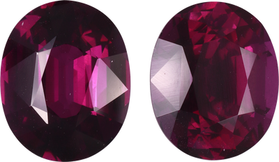 Oval cut umbalite garnet, 11.85 by 9.8 mm, shown at actual size
