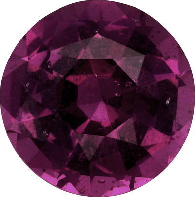 Round cut umbalite garnet, 7.5 by 7.5 mm, shown at actual size
