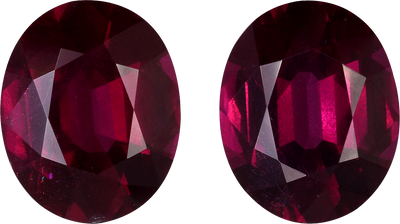 Oval cut umbalite garnet, 13.48 by 10.89 mm, shown at actual size