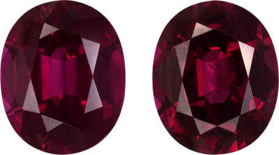 Oval cut umbalite garnet, 13.24 by 11.02 mm, shown at actual size