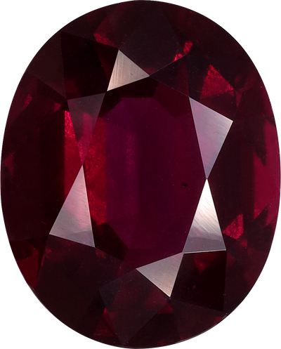 Oval cut umbalite garnet, 14.15 by 11.43 mm, shown at actual size