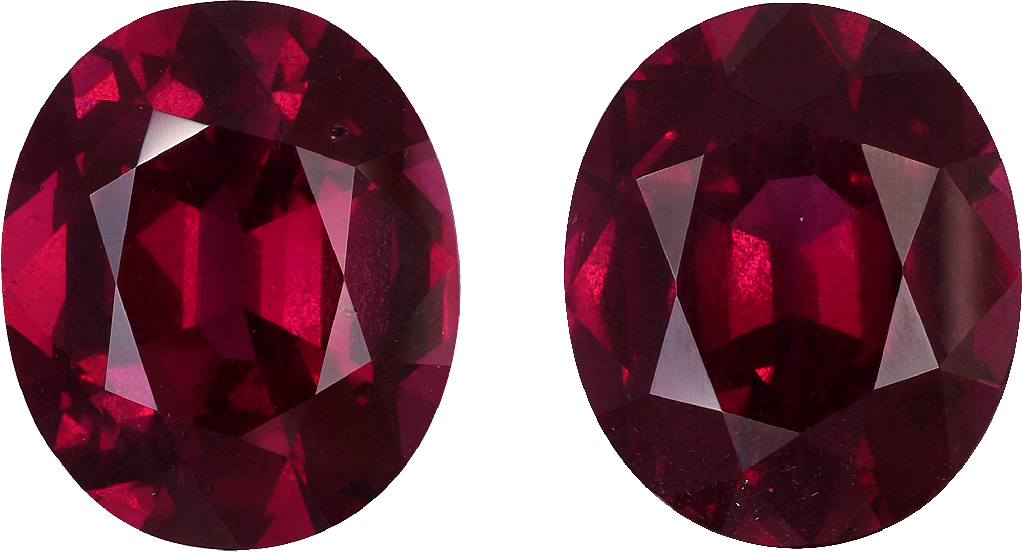 Oval cut umbalite garnet, 12.22 by 10.2 mm, shown at actual size