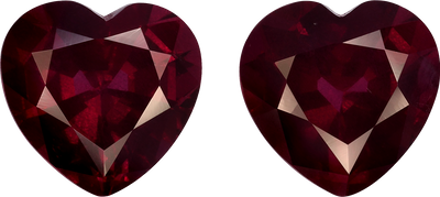 Heart cut umbalite garnet, 9.79 by 10.04 mm, shown at actual size