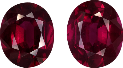 Oval cut umbalite garnet, 12.23 by 10.21 mm, shown at actual size