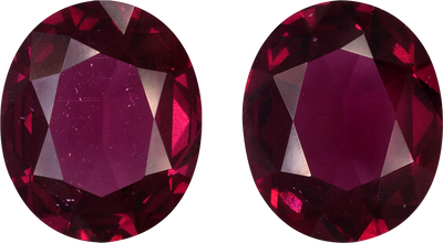 Oval cut umbalite garnet, 12.17 by 10.09 mm, shown at actual size
