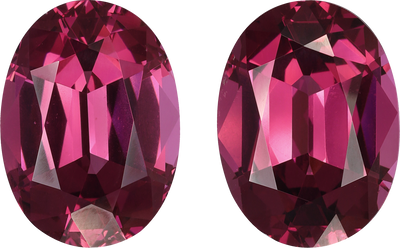 Oval cut umbalite garnet, 13.73 by 10.05 mm, shown at actual size