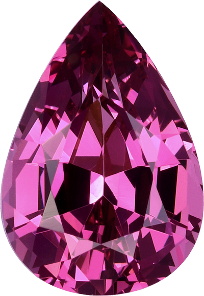 Pear cut rose garnet, 11.72 by 8.13 mm, shown at actual size