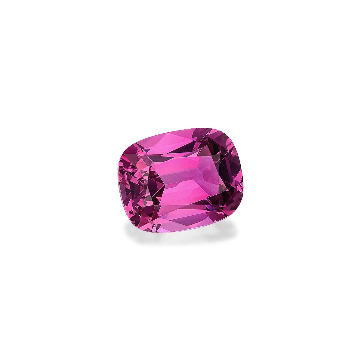 bubblegum pink rose garnet, 4.66ct cushion cut — view 3