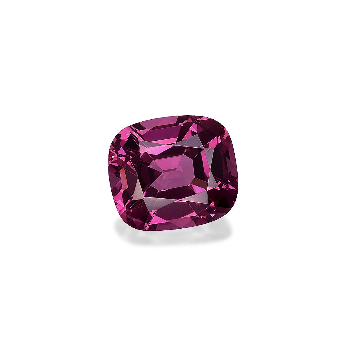 bubblegum pink rose garnet, 5.17ct cushion cut — view 3