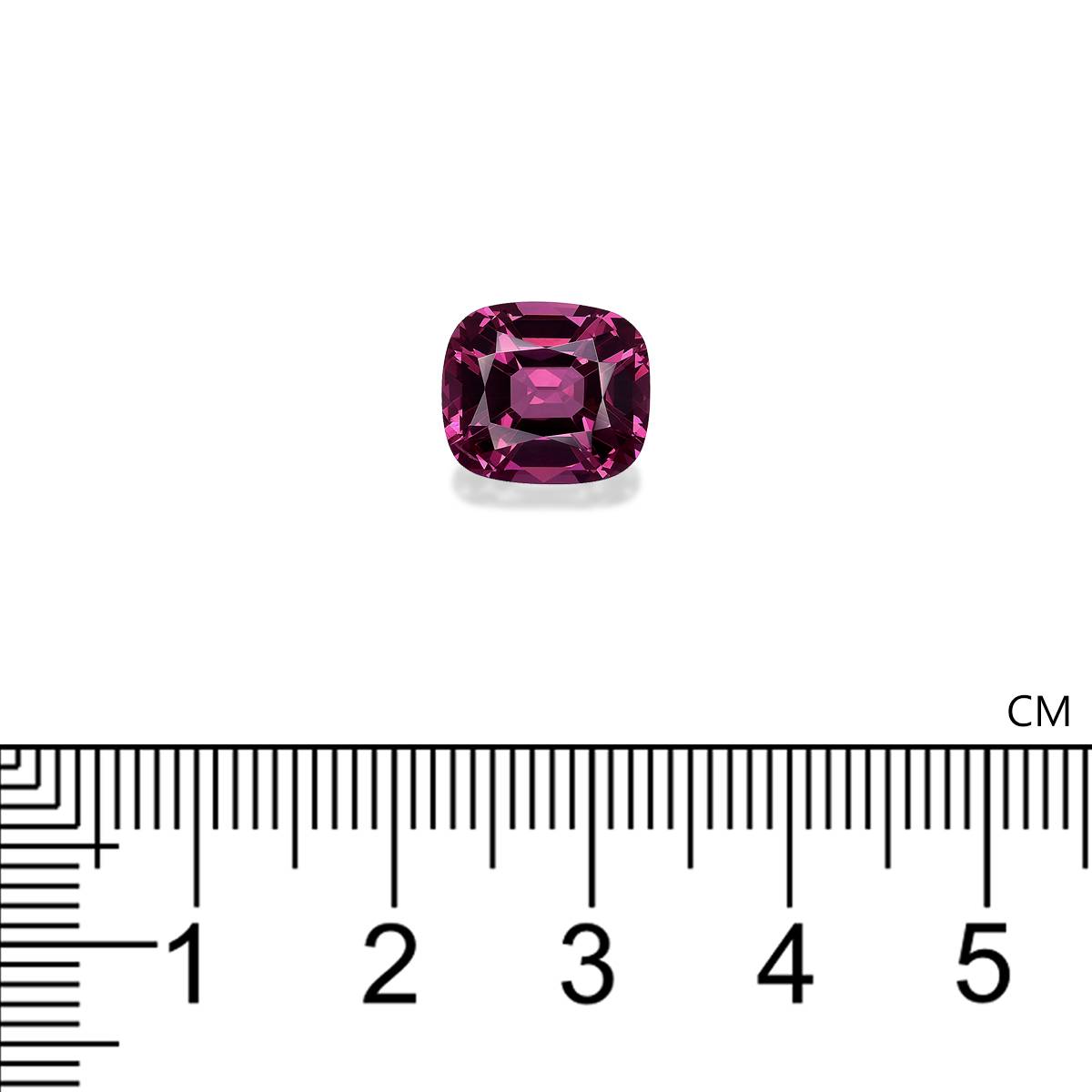 bubblegum pink rose garnet, 5.17ct cushion cut — view 4