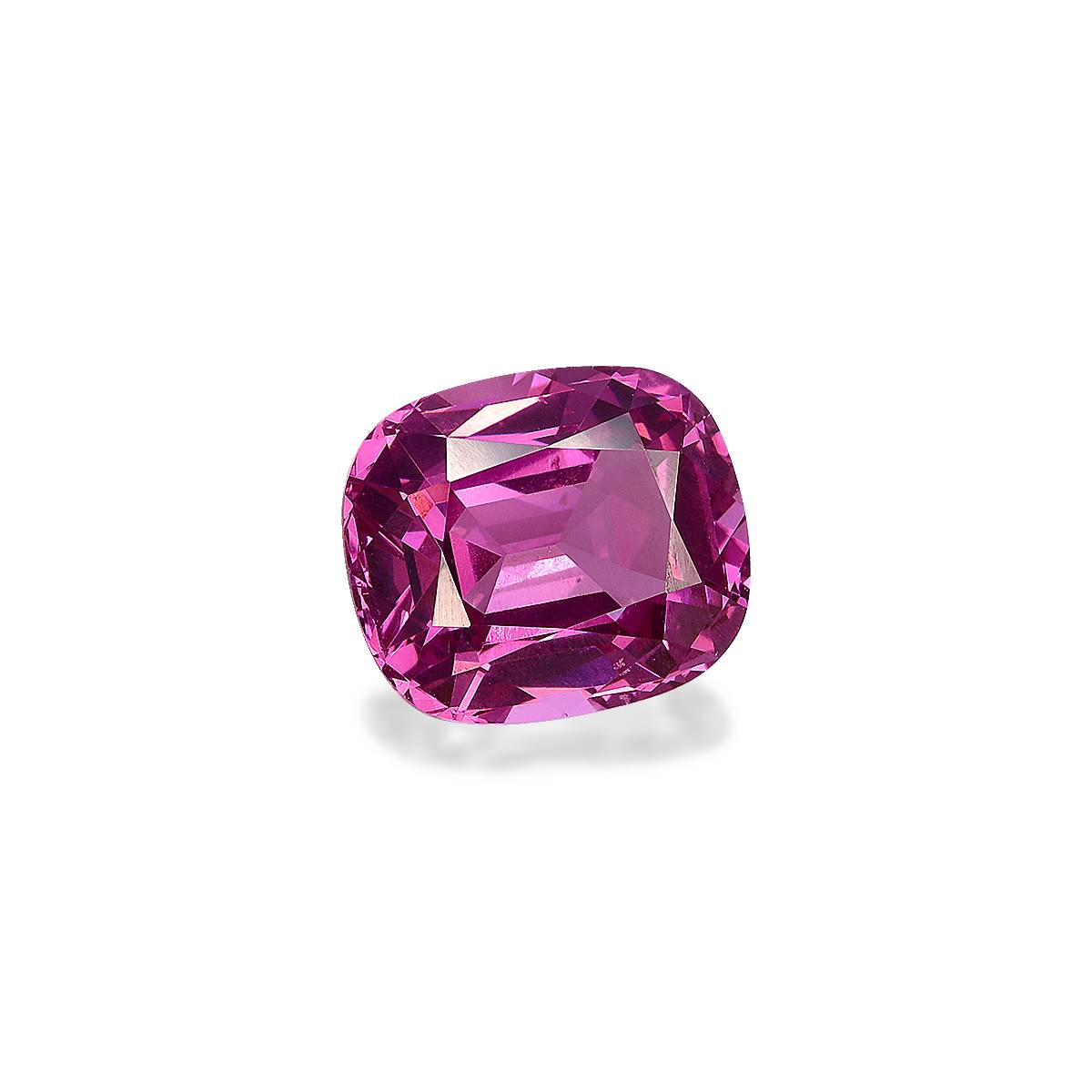 bubblegum pink rose garnet, 3.73ct cushion cut — view 3