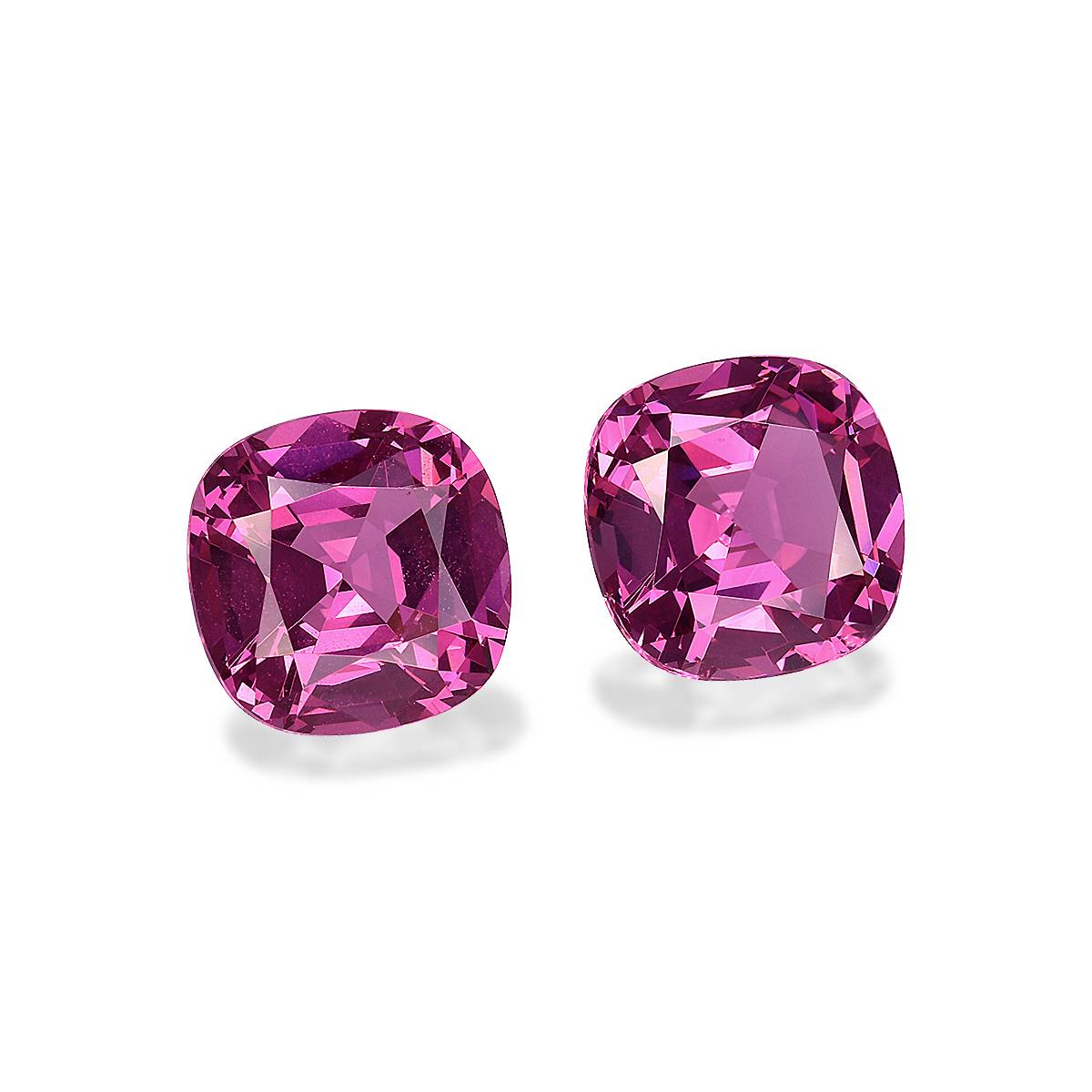 bubblegum pink rose garnet, 6.55ct cushion cut — view 3