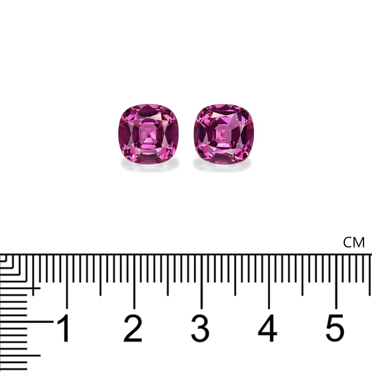 bubblegum pink rose garnet, 6.55ct cushion cut — view 4