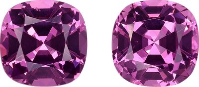 Cushion cut rose garnet, 6.94 by 6.95 mm, shown at actual size