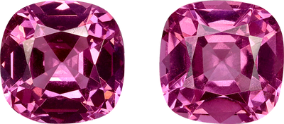 Cushion cut rose garnet, 7.04 by 7.03 mm, shown at actual size