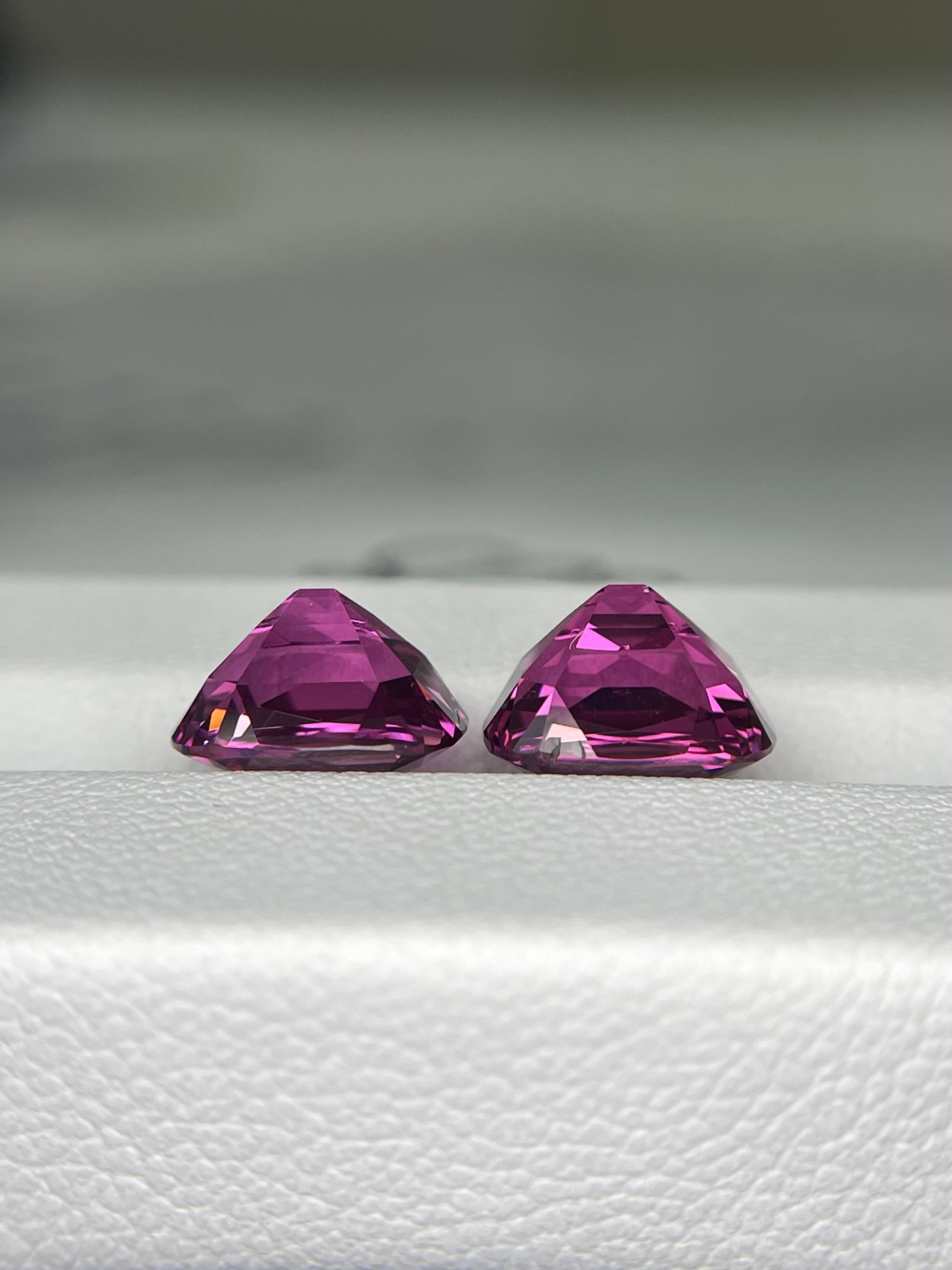 bubblegum pink rose garnet, 8.36ct cushion cut — view 5
