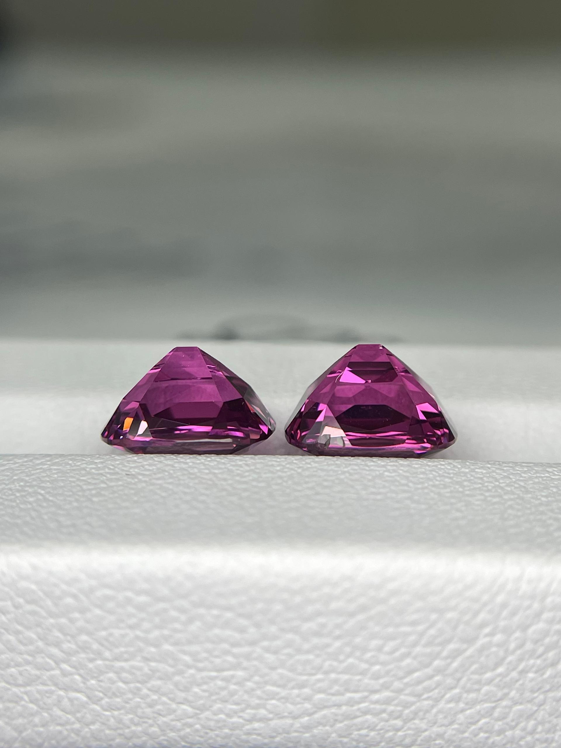 bubblegum pink rose garnet, 8.36ct cushion cut — view 5
