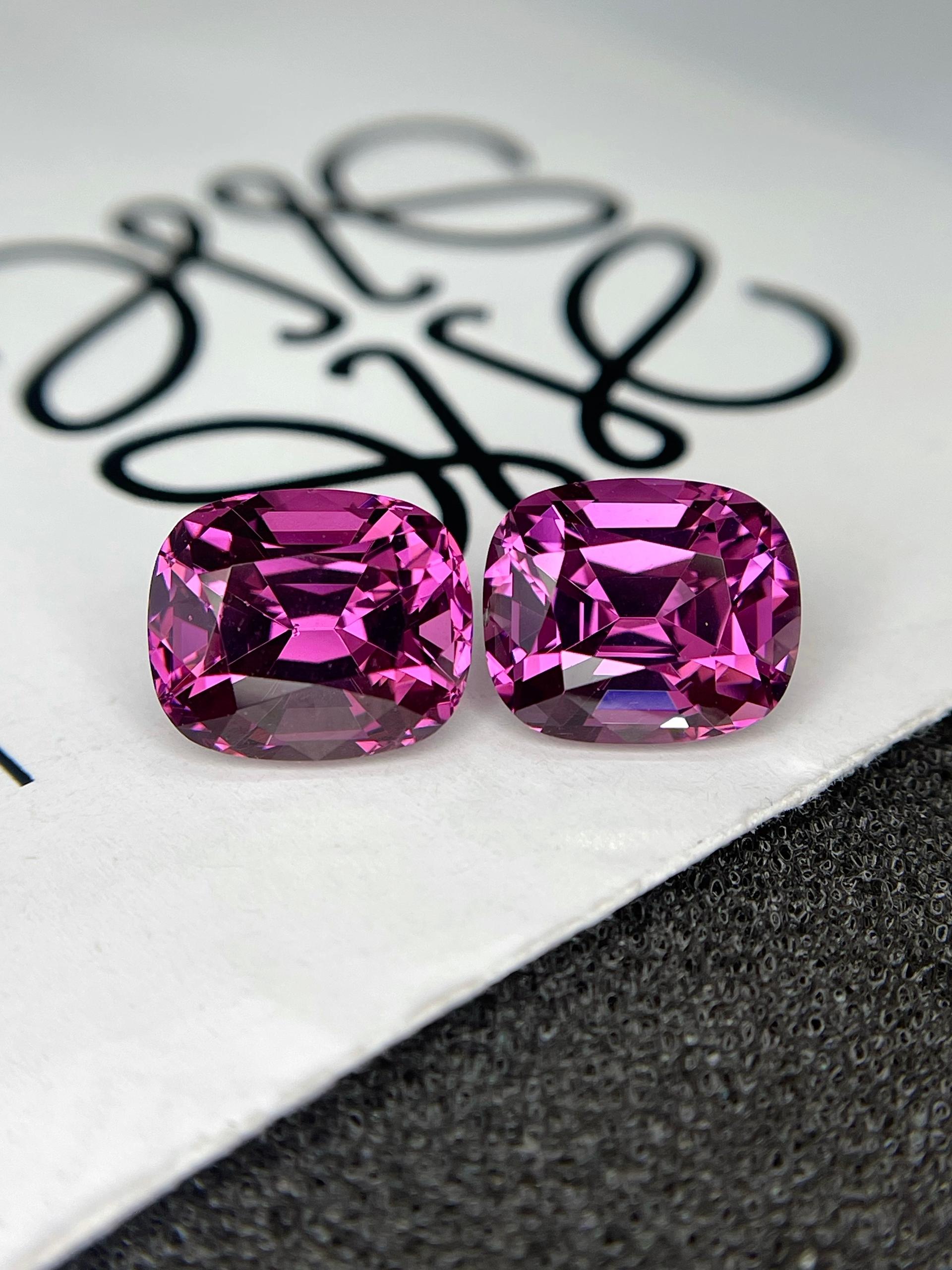 bubblegum pink rose garnet, 8.36ct cushion cut — view 6