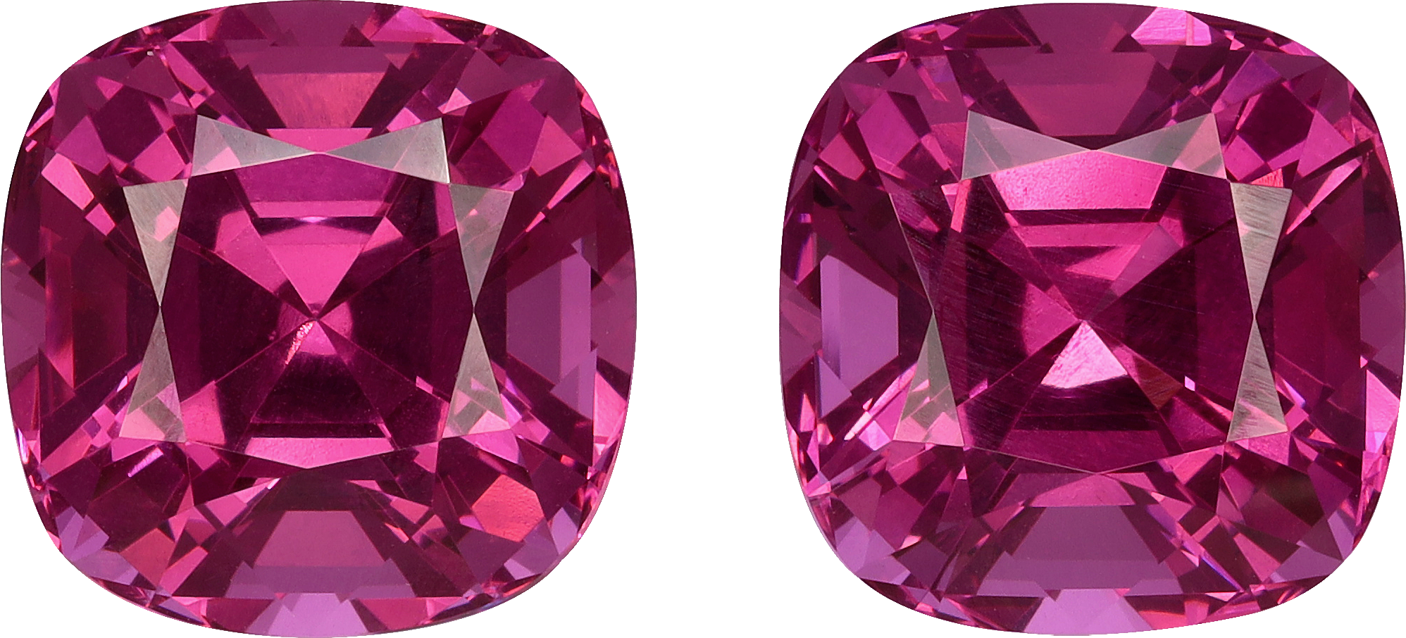 Cushion cut rose garnet, 10.85 by 10.78 mm, shown at actual size