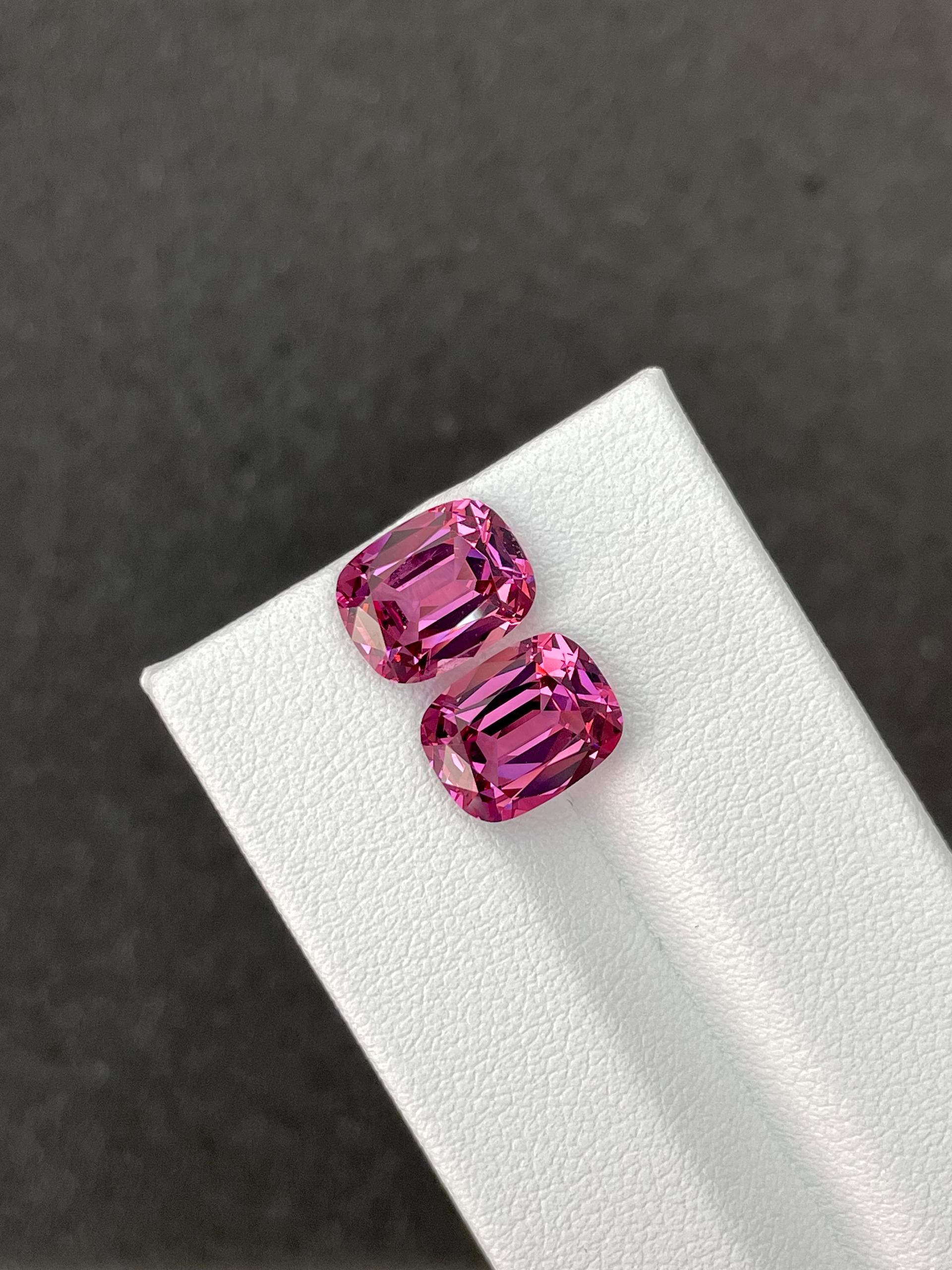 bubblegum pink rose garnet, 6.97ct cushion cut — view 5