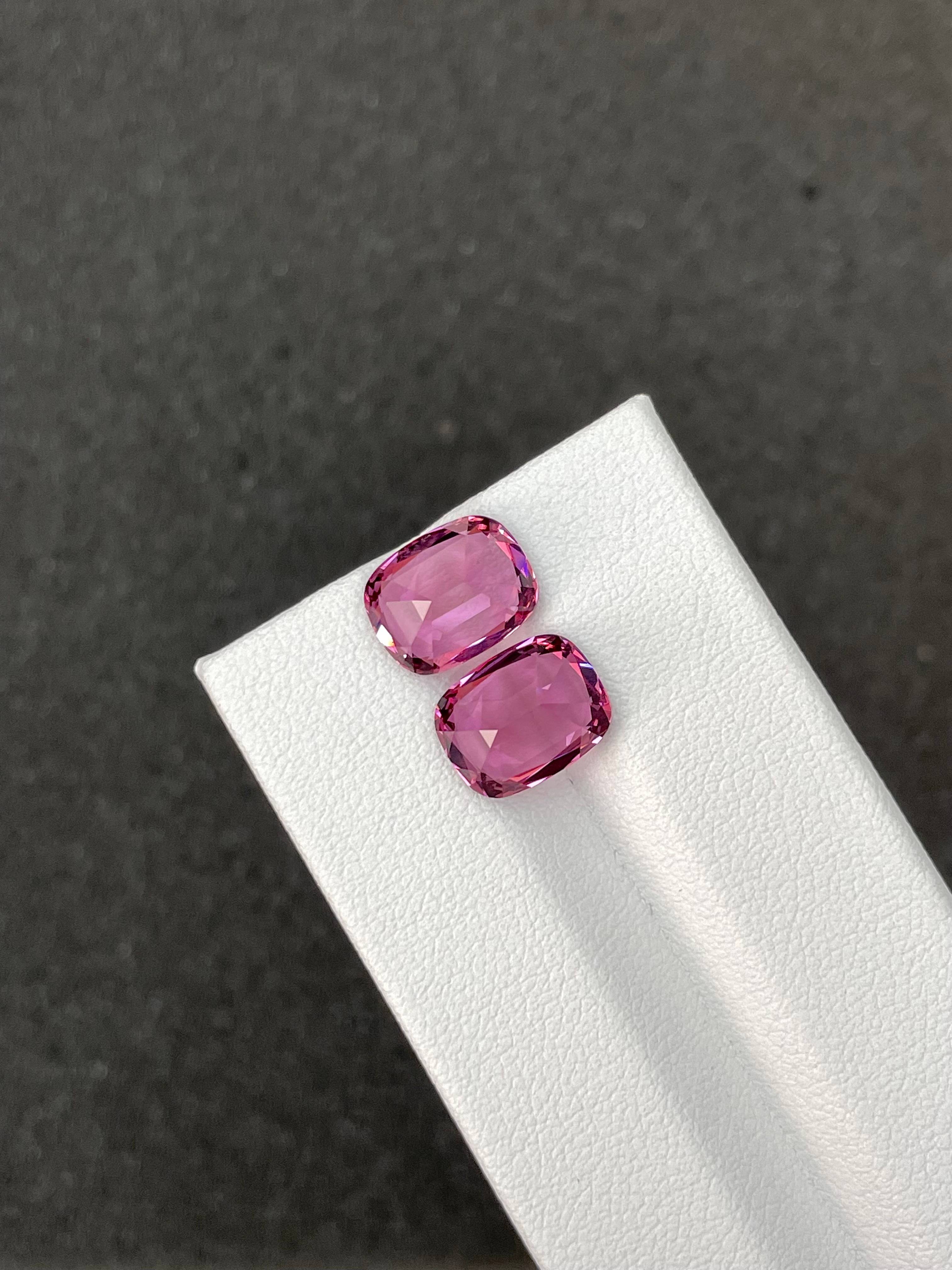 bubblegum pink rose garnet, 6.97ct cushion cut — view 6