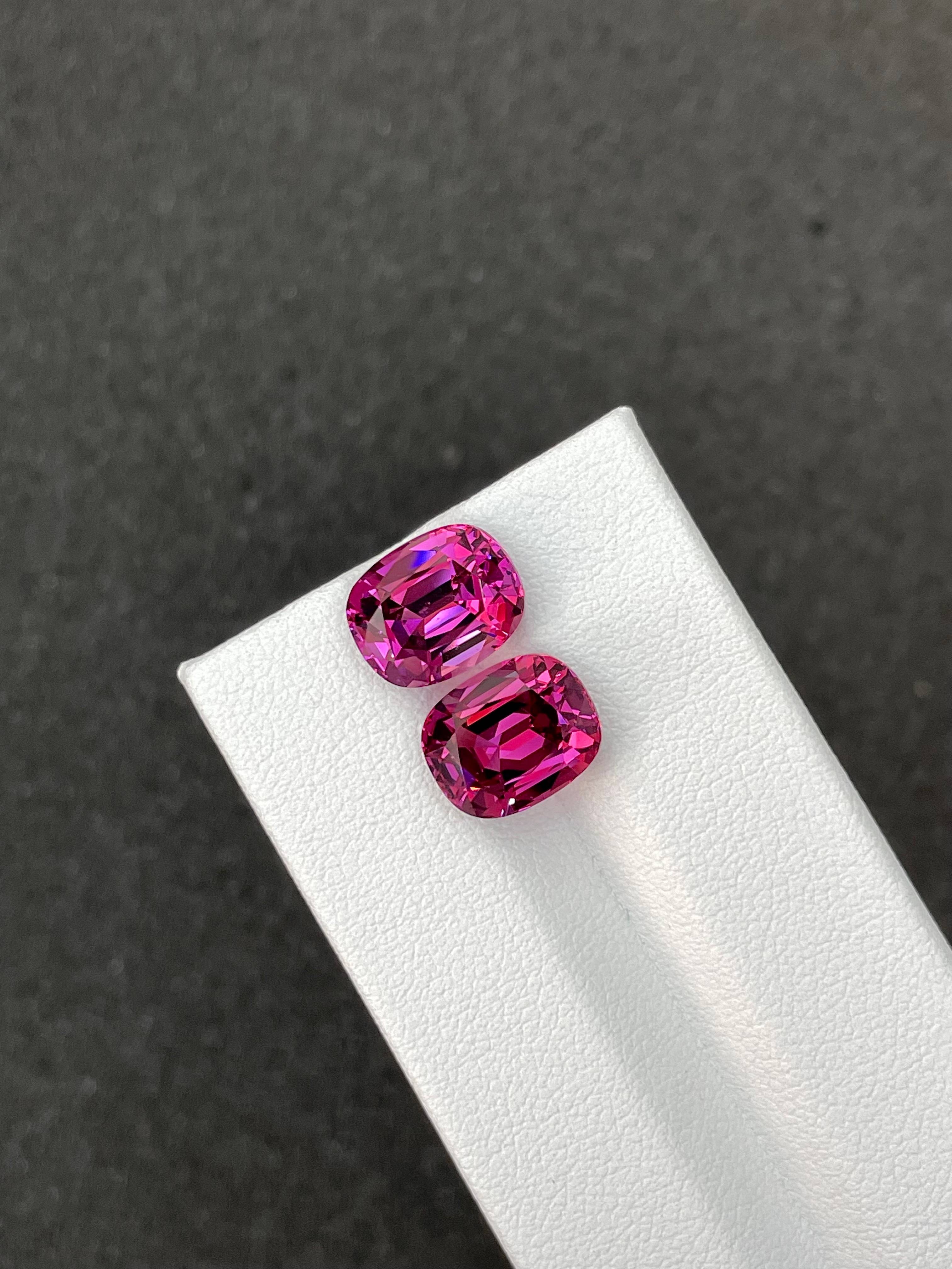 bubblegum pink rose garnet, 9.74ct cushion cut — view 5