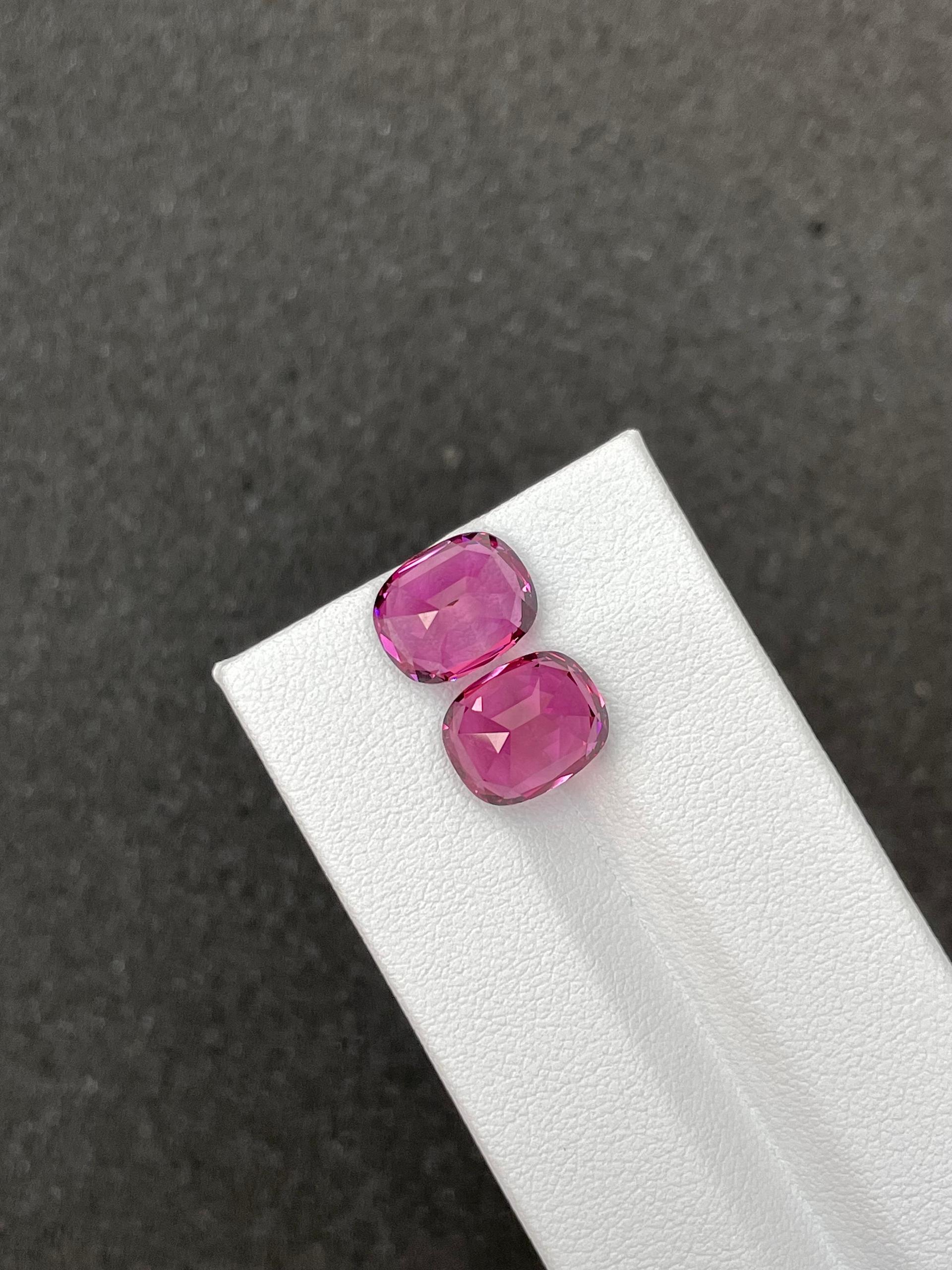 bubblegum pink rose garnet, 9.74ct cushion cut — view 6