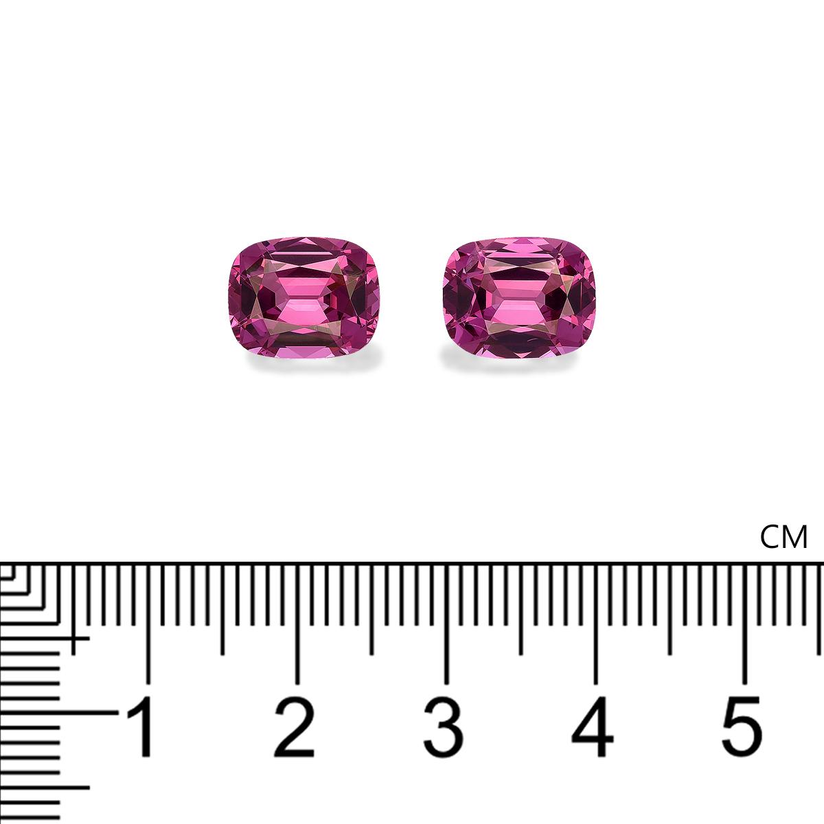 bubblegum pink rose garnet, 6.87ct cushion cut — view 4