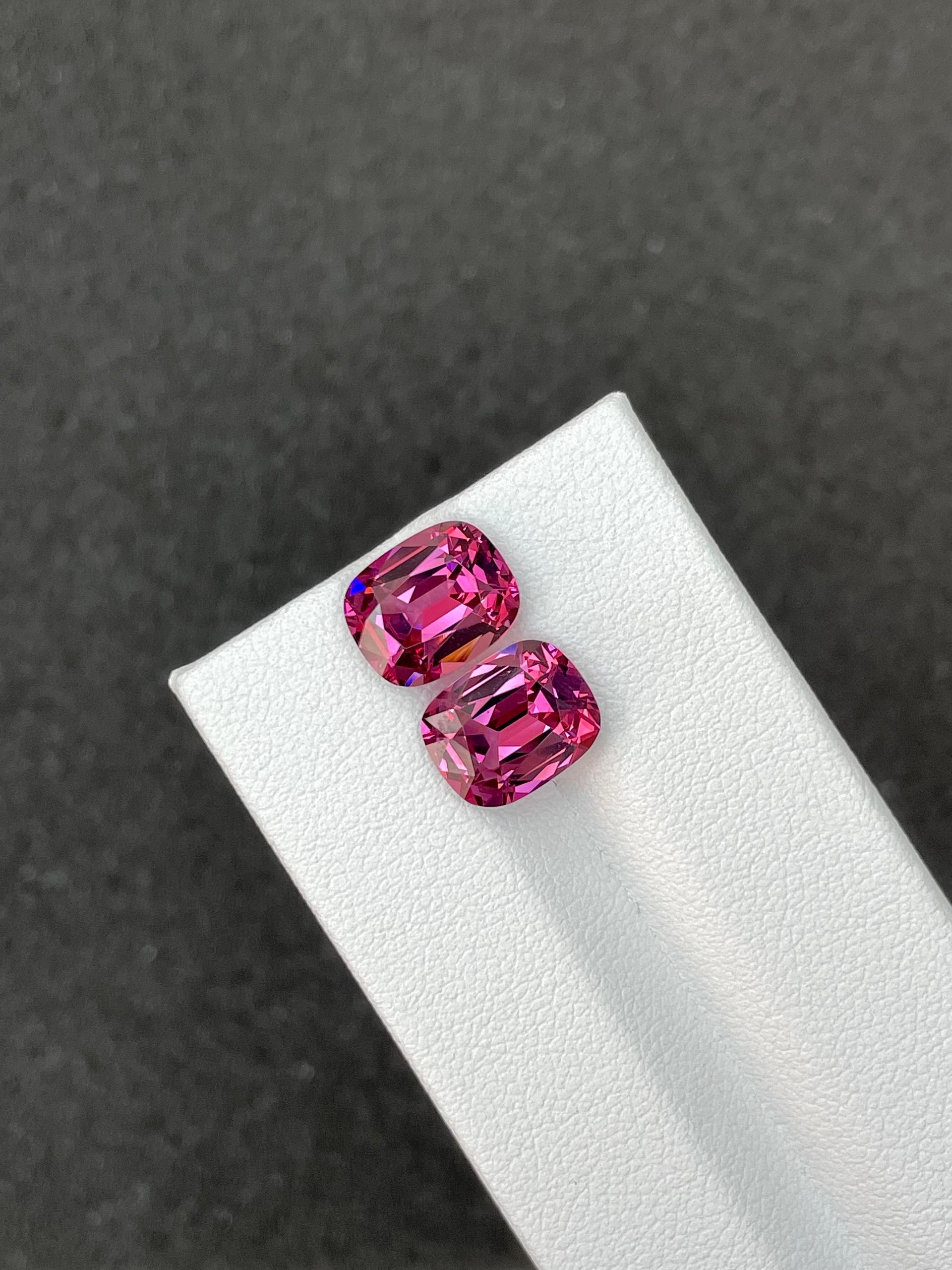bubblegum pink rose garnet, 6.87ct cushion cut — view 5