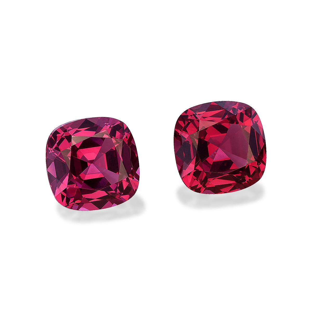 strawberry pink rose garnet, 9.73ct cushion cut — view 3