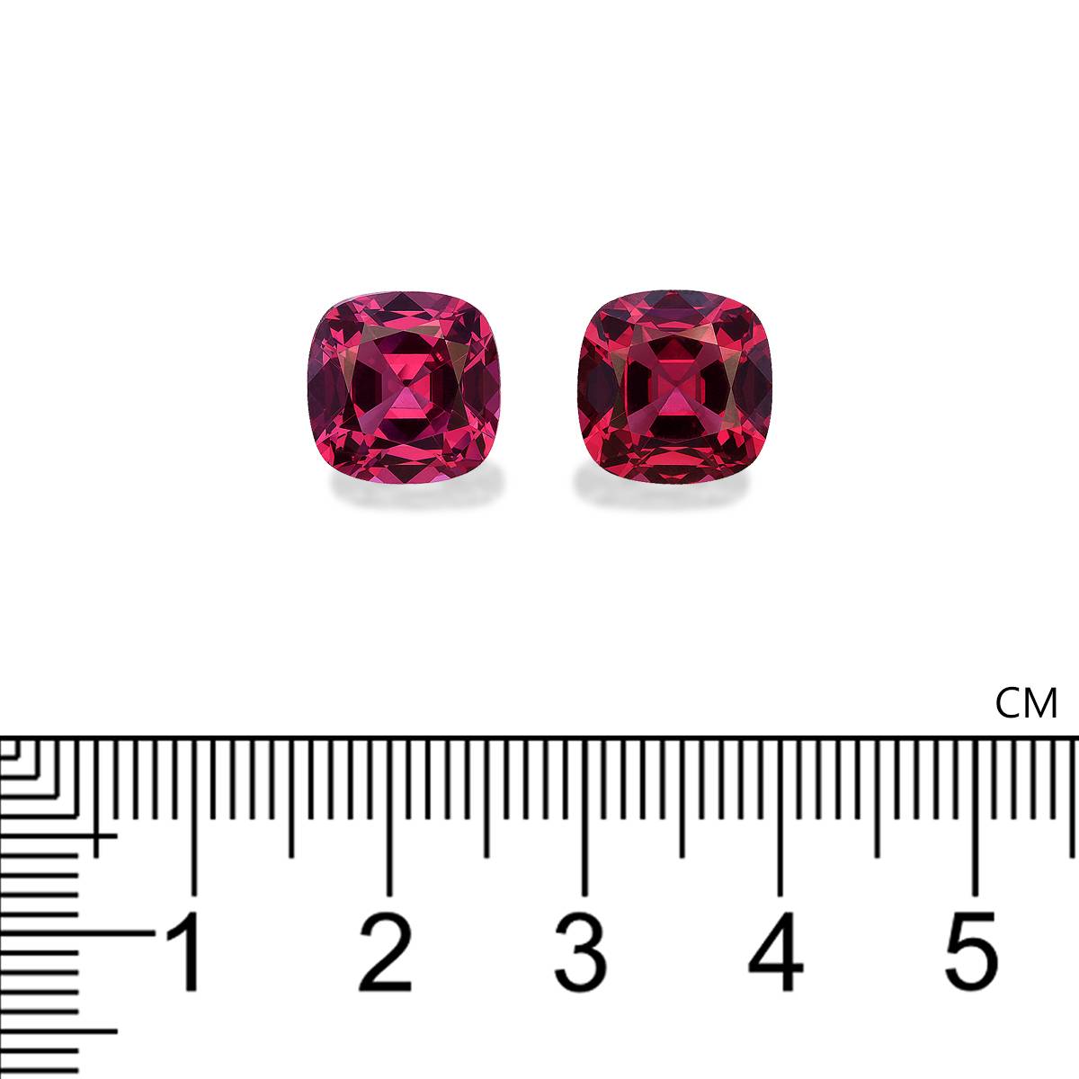 strawberry pink rose garnet, 9.73ct cushion cut — view 4