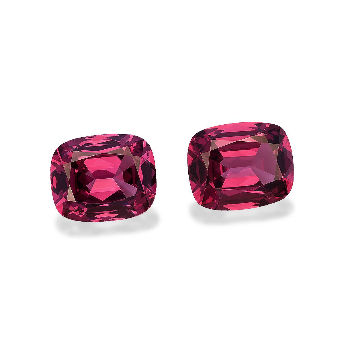 coral pink rose garnet, 9.19ct cushion cut — view 3