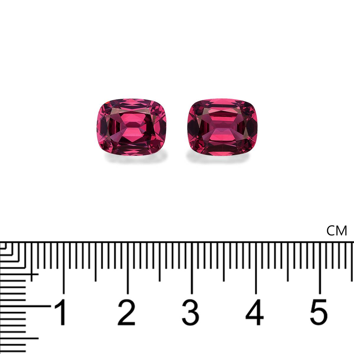 coral pink rose garnet, 9.19ct cushion cut — view 4
