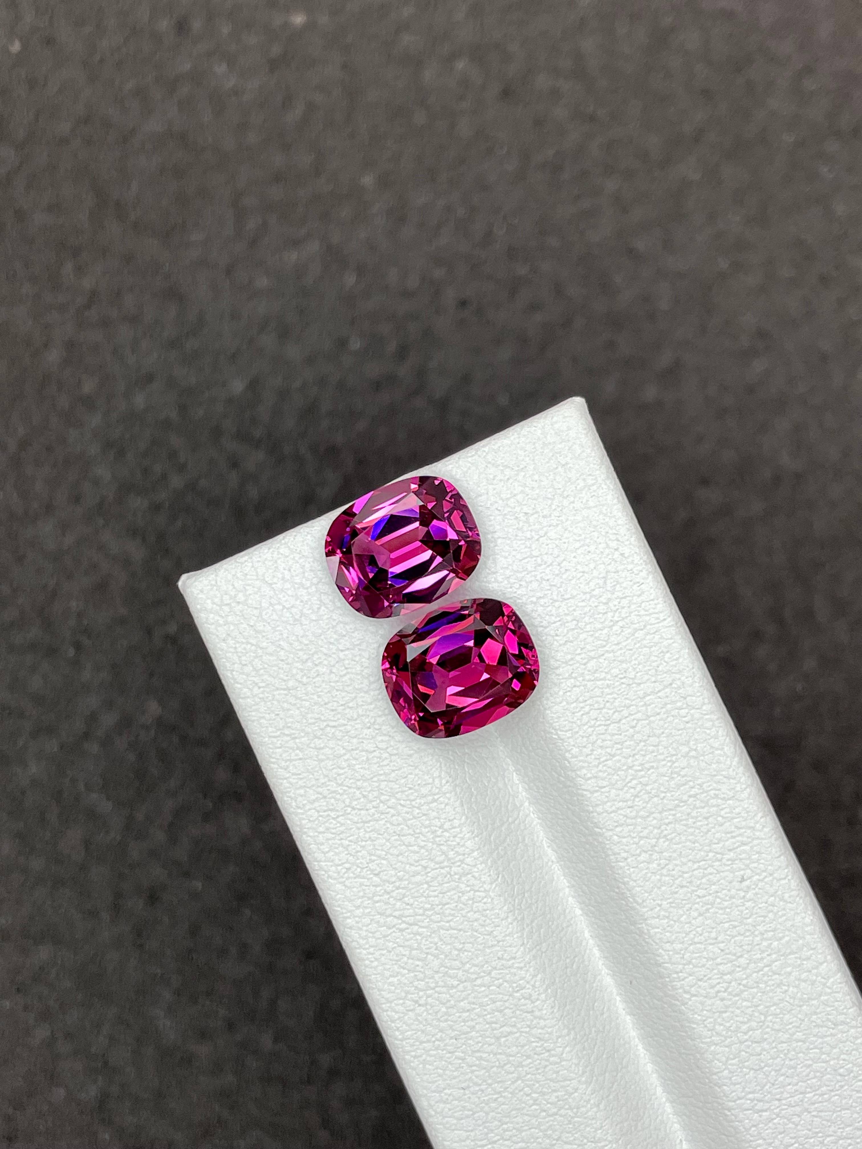 bubblegum pink rose garnet, 9.56ct cushion cut — view 5