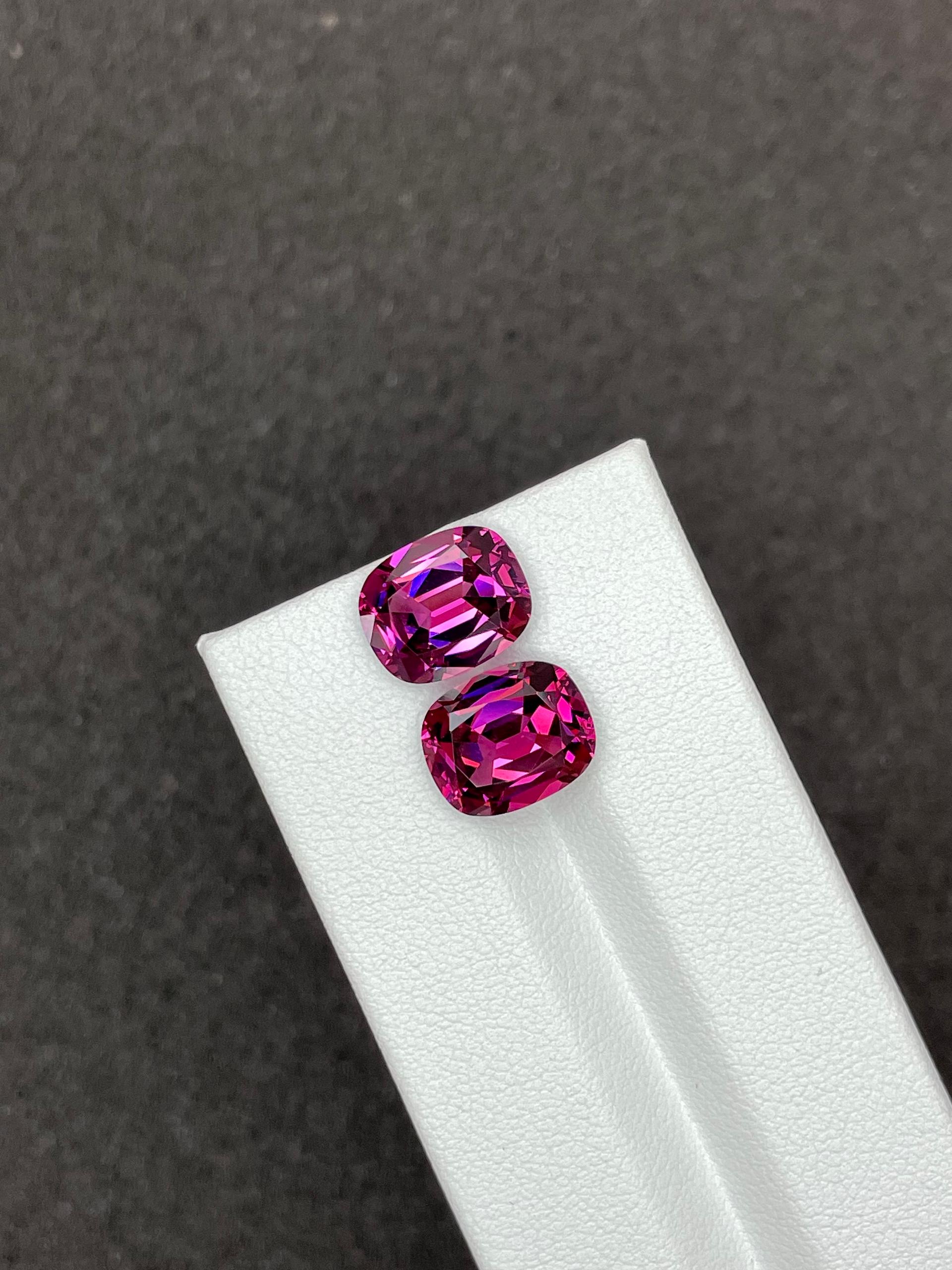 bubblegum pink rose garnet, 9.56ct cushion cut — view 5
