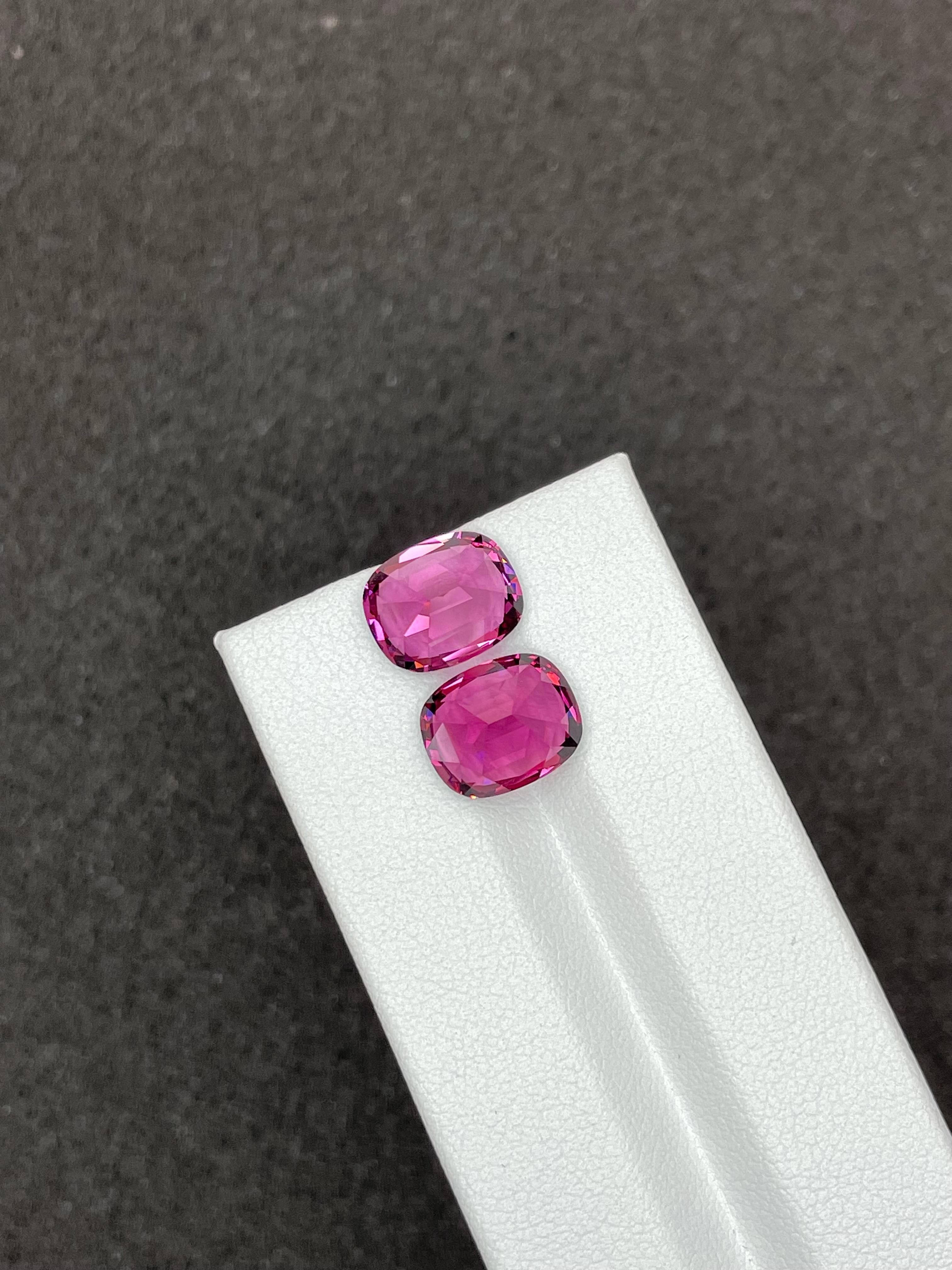bubblegum pink rose garnet, 9.56ct cushion cut — view 6