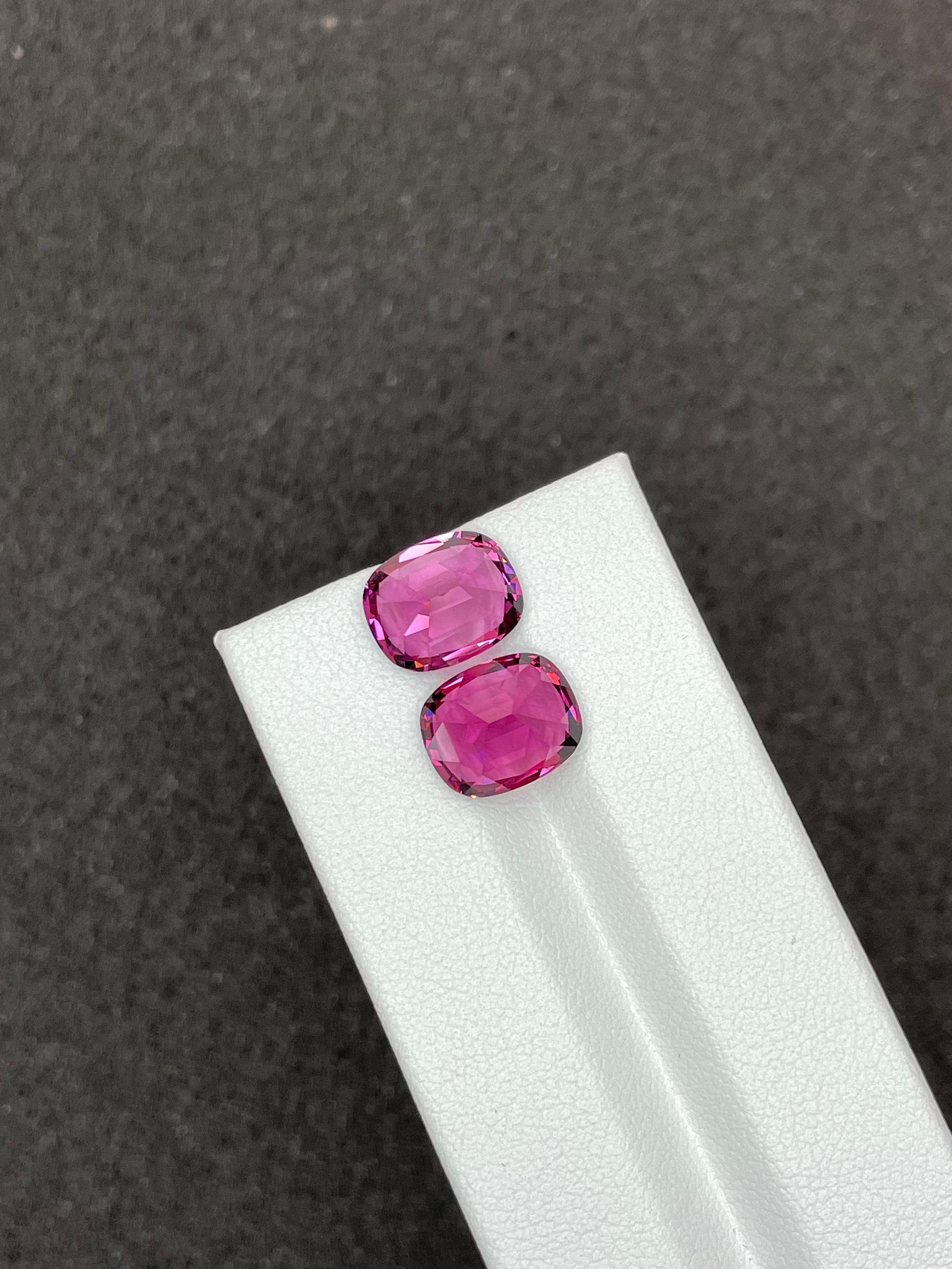 bubblegum pink rose garnet, 9.56ct cushion cut — view 6