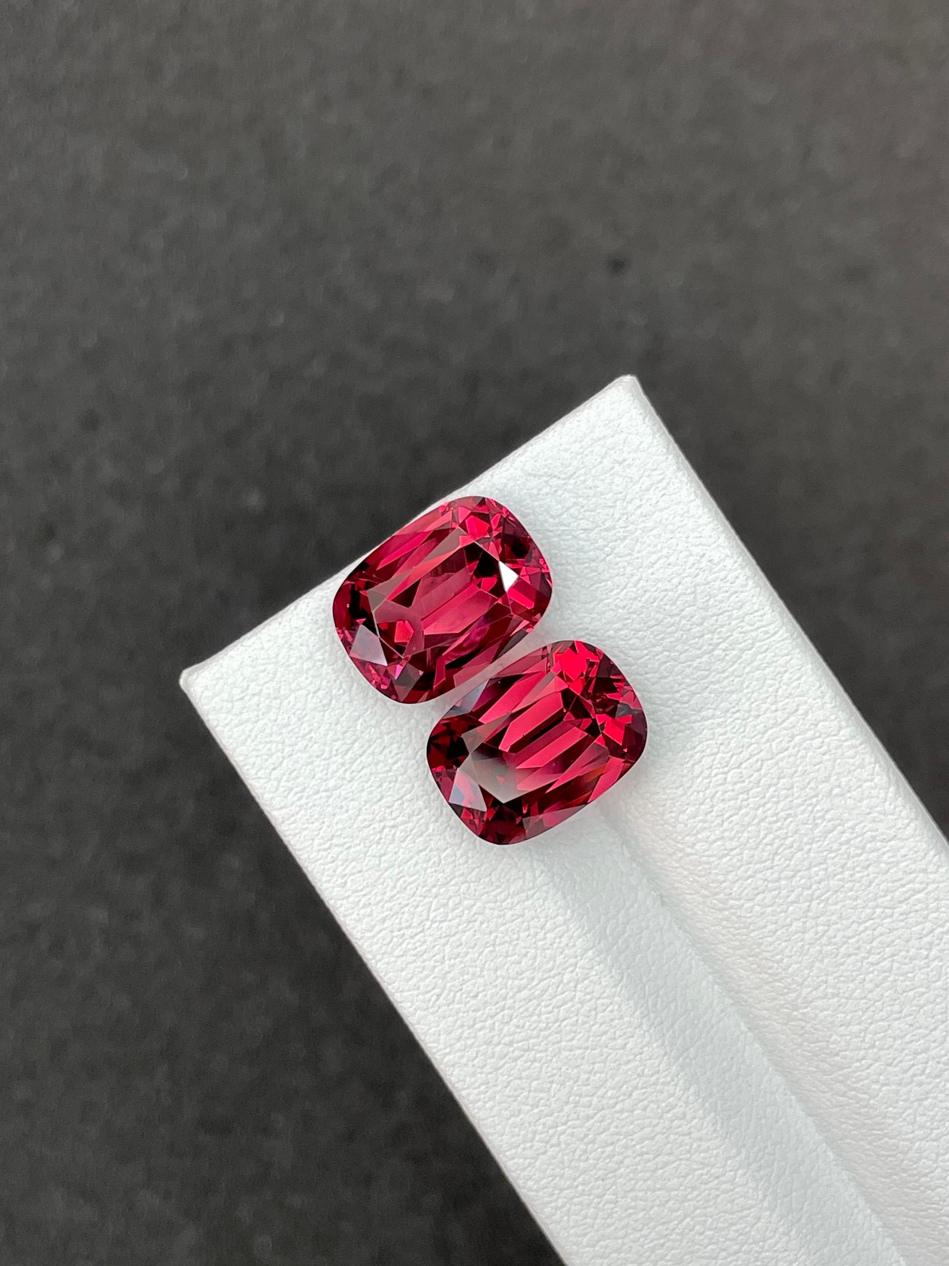 coral pink rose garnet, 12.68ct cushion cut — view 5