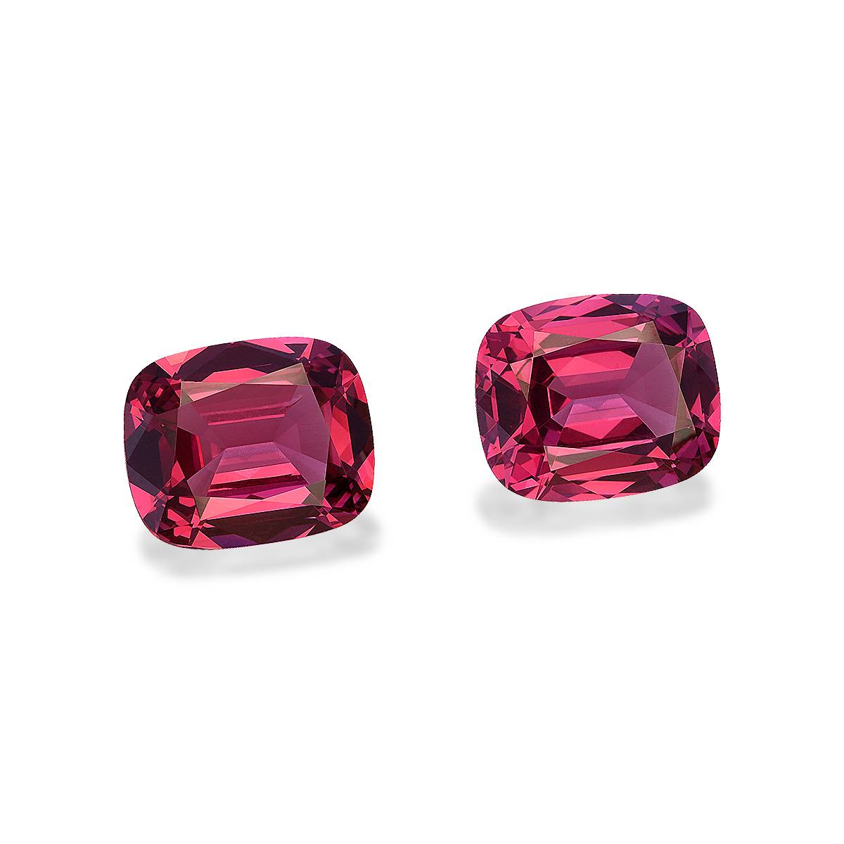 strawberry pink rose garnet, 8.65ct cushion cut — view 3