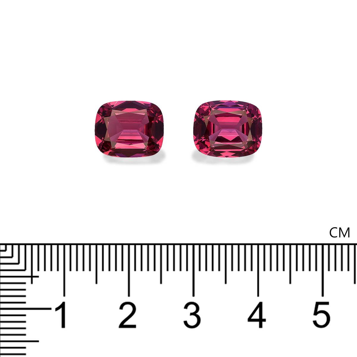 strawberry pink rose garnet, 8.65ct cushion cut — view 4
