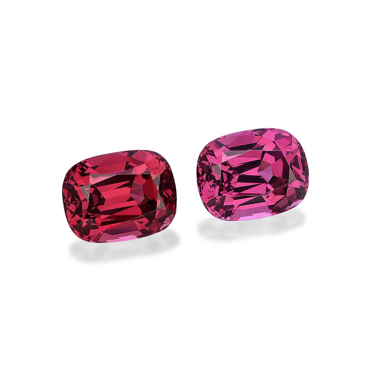 bubblegum pink rose garnet, 6.86ct cushion cut — view 3