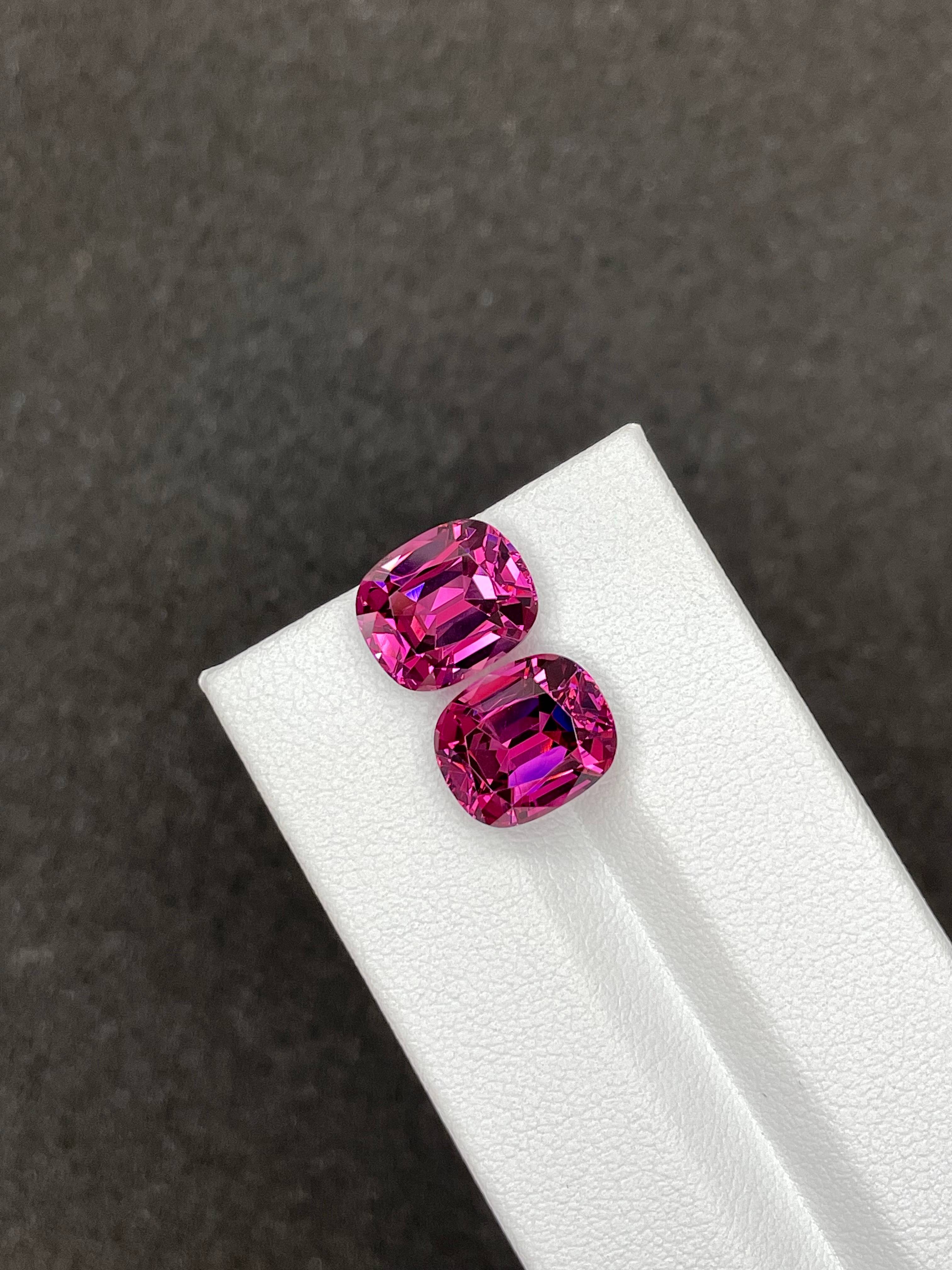 bubblegum pink rose garnet, 11.79ct cushion cut — view 5